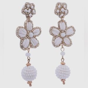 NEW Elegant White Floral Drop Earrings!